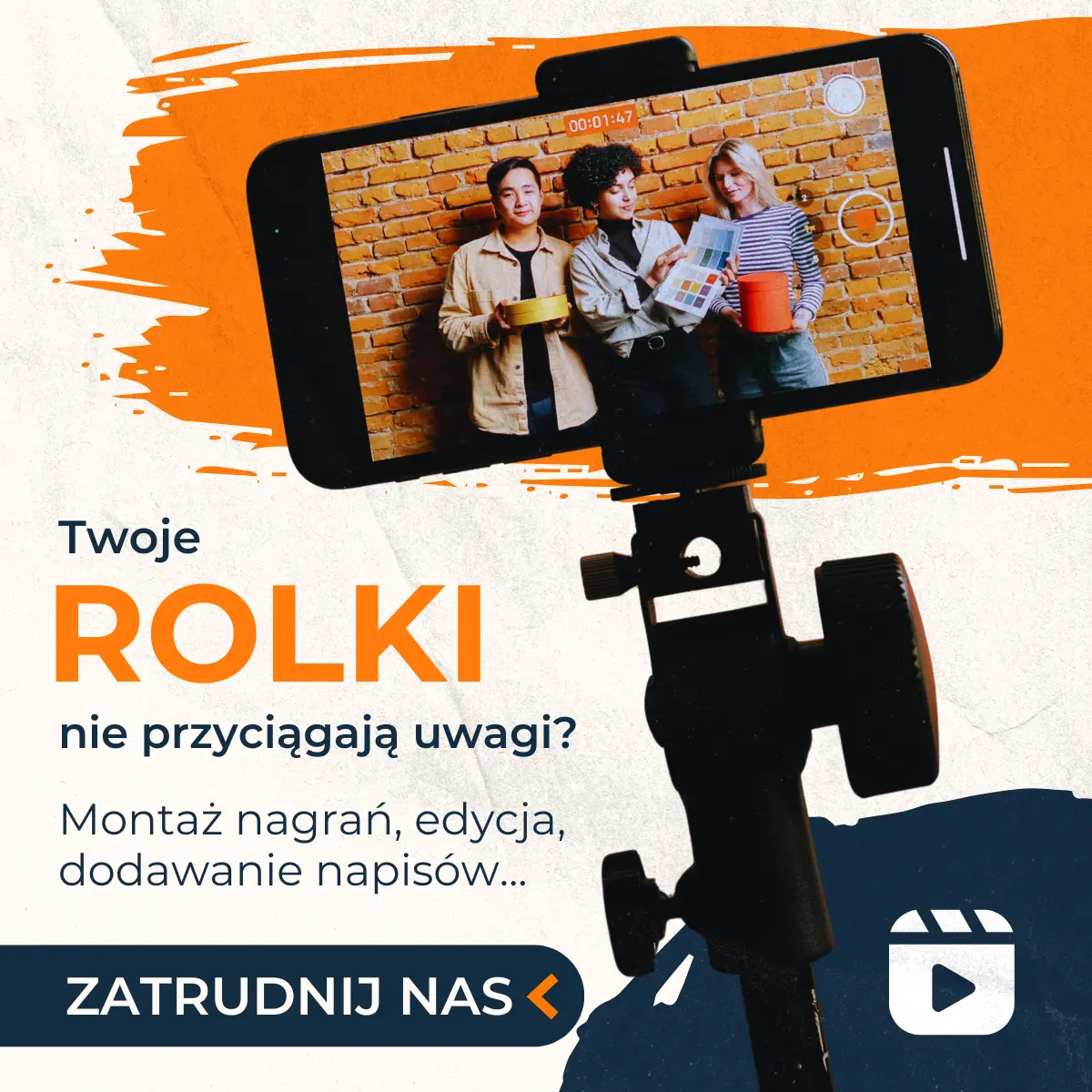 Reklama montażu rolek, które przyciągają uwagę odbiorców