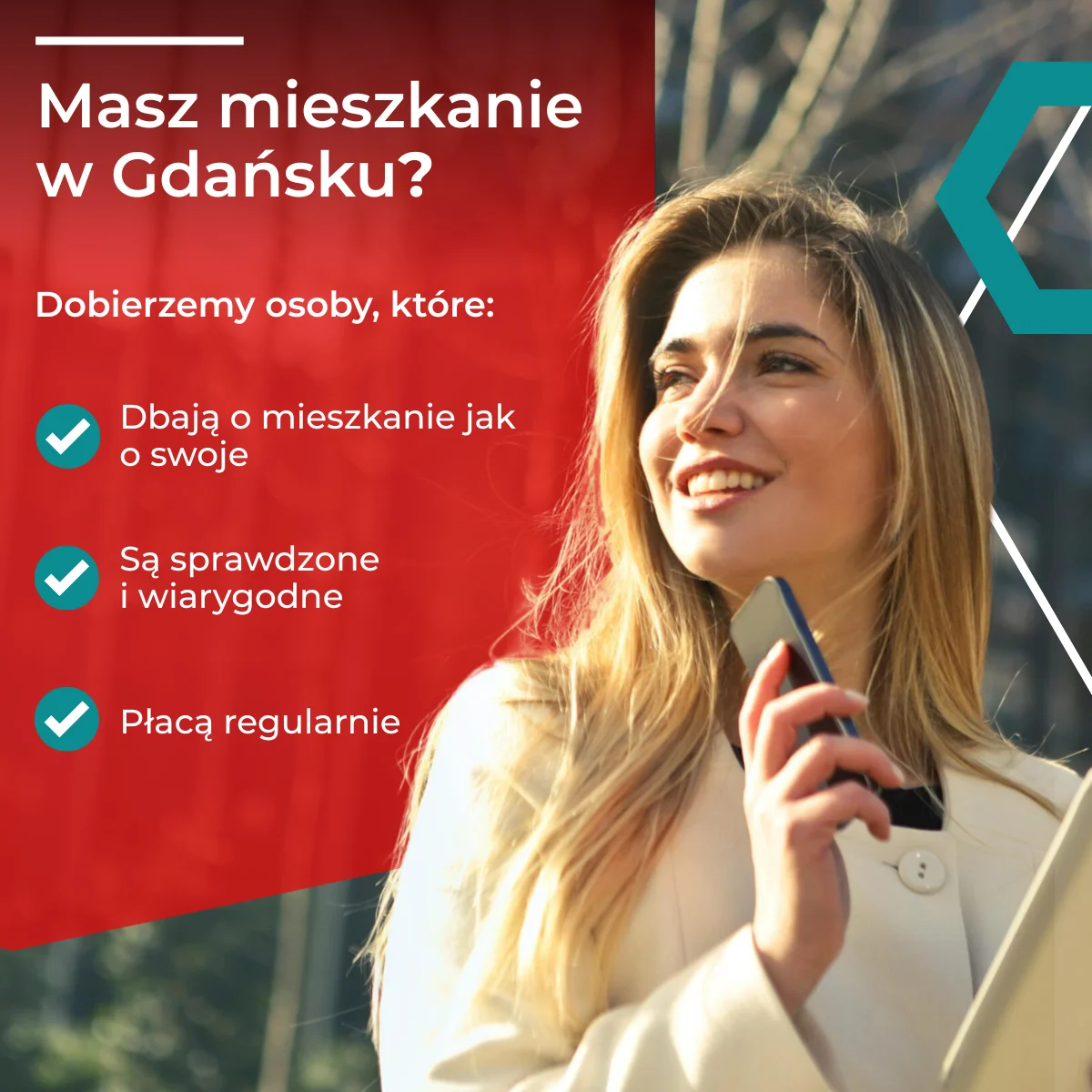 Reklama obsługi najmu krótkoterminowego mieszkań w Gdańsku
